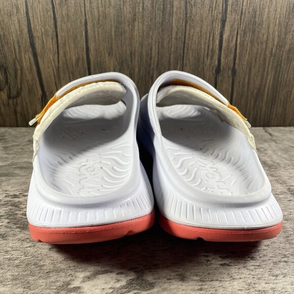 Hoka One One Ora Luxe Recovery Slide Sandals White Camellia US Women’s 7 - Picture 6 of 9
